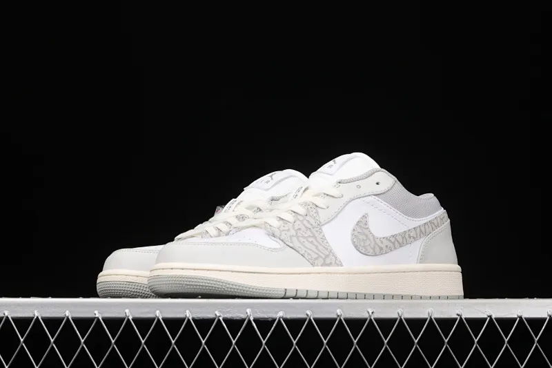 All categories Air Jordan Jordan series basketball shoes Air Jordan 1 Low Air Jordan 1 Low Prm "Elephant Print" AJ1 Joe 1 low white gray crackle pattern DH4269-100